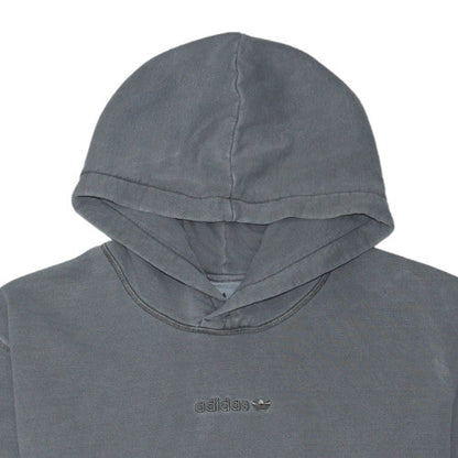 Adidas Mens Grey Pullover Hoodie L Fleece Lined Sweatshirt