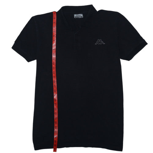Kappa Men's Black 2XL Polo Shirt Cotton Short Sleeve Collared Top