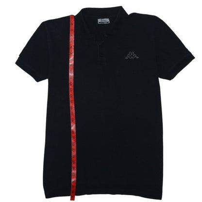 Kappa Men's Black 2XL Polo Shirt Cotton Short Sleeve Collared Top