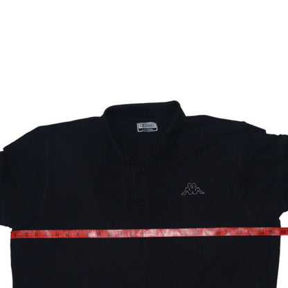 Kappa Men's Black 2XL Polo Shirt Cotton Short Sleeve Collared Top