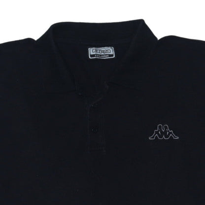 Kappa Men's Black 2XL Polo Shirt Cotton Short Sleeve Collared Top