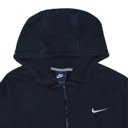 Nike Women's Black Full Zip Hoodie L Cotton Blend Sportswear