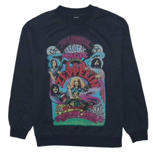 Led Zeppelin Women's Black Cotton Blend Pullover Sweatshirt Size 6