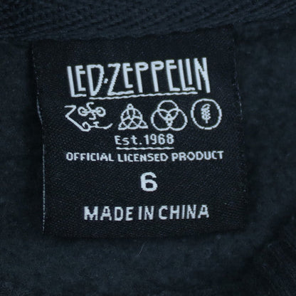 Led Zeppelin Women's Black Cotton Blend Pullover Sweatshirt Size 6