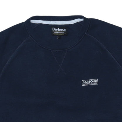 Barbour International Navy Women's L Sweatshirt Crew Neck Cotton Blend