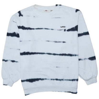 Levi's Womens White Tie-Dye Pullover Sweatshirt Size S