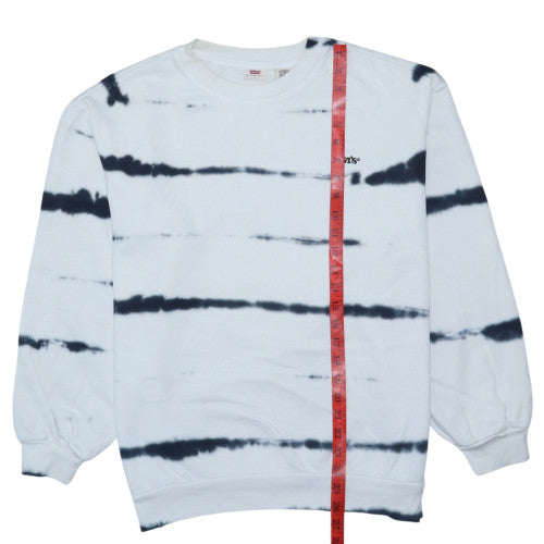 Levi's Womens White Tie-Dye Pullover Sweatshirt Size S