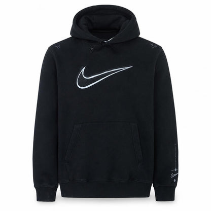 Nike Men's Black Medium Pullover Hoodie with Large Logo Print