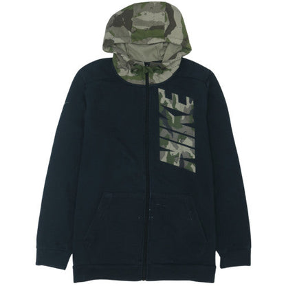 Nike Men's Black Camouflage Hooded Full Zip Hoodie L