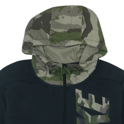 Nike Men's Black Camouflage Hooded Full Zip Hoodie L