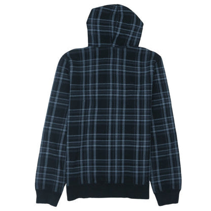 Nike Men’s Black Check Pullover Hoodie L Fleece Regular Fit
