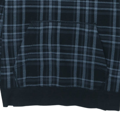 Nike Men’s Black Check Pullover Hoodie L Fleece Regular Fit