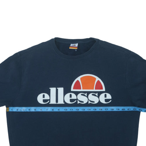 Ellesse Men’s Blue XL Pullover Logo Sweatshirt Retro Sportswear