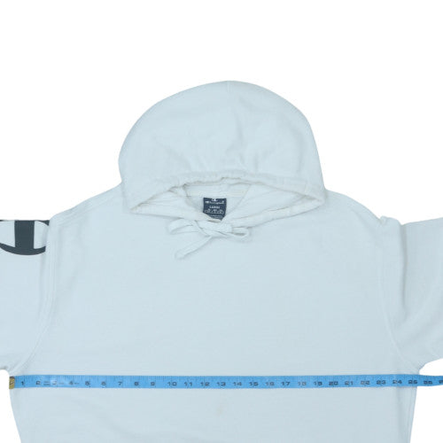 Champion Womens White Pullover Hoodie Size L Cotton Blend