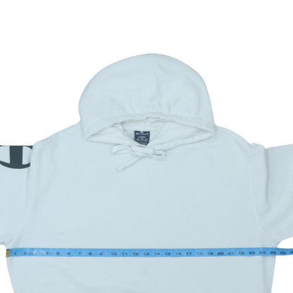 Champion Womens White Pullover Hoodie Size L Cotton Blend