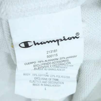 Champion Womens White Pullover Hoodie Size L Cotton Blend