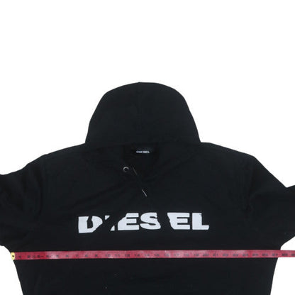 Diesel Mens Black Pullover Hoodie M Regular Fit Fleece Logo