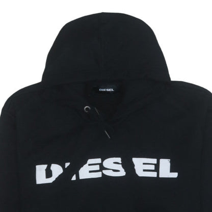 Diesel Mens Black Pullover Hoodie M Regular Fit Fleece Logo