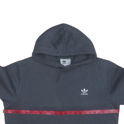 Adidas Men's Grey Pullover Hoodie L Fleece Logo Sweatshirt