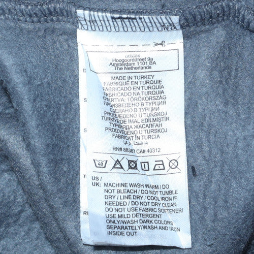 Adidas Men's Grey Pullover Hoodie L Fleece Logo Sweatshirt
