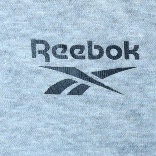 Reebok Mens Grey Full Zip Hoodie L Regular Fit Fleece Sweatshirt