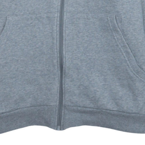 Reebok Mens Grey Full Zip Hoodie L Regular Fit Fleece Sweatshirt