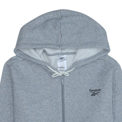 Reebok Mens Grey Full Zip Hoodie L Regular Fit Fleece Sweatshirt
