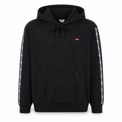 Levi's Men's Black Pullover Hoodie M Logo Tape Sleeve Fleece