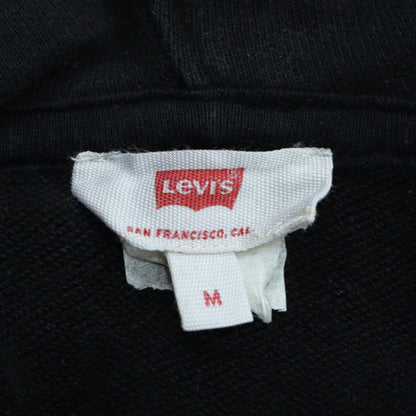 Levi's Men's Black Pullover Hoodie M Logo Tape Sleeve Fleece