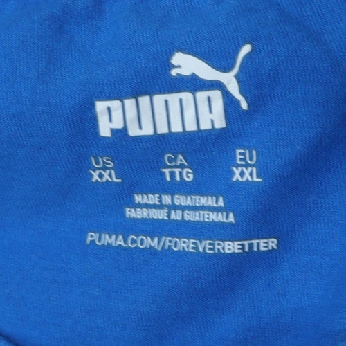 Puma Men's Blue XXL Crew Neck Short Sleeve Graphic T-Shirt