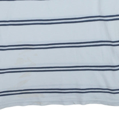 Chaps Men's White Striped Cotton Polo Shirt XL