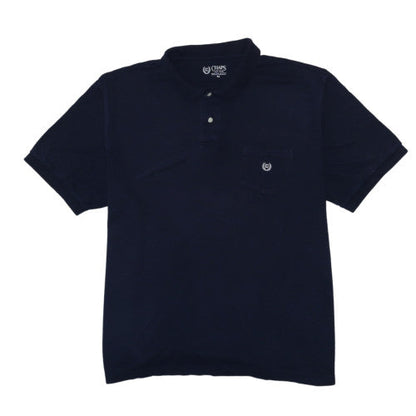 Chaps Men's Blue Cotton Short Sleeve Polo Shirt XL