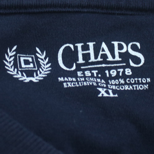 Chaps Men's Blue Cotton Short Sleeve Polo Shirt XL