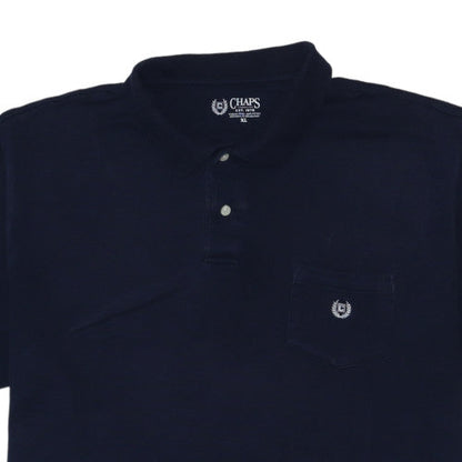 Chaps Men's Blue Cotton Short Sleeve Polo Shirt XL