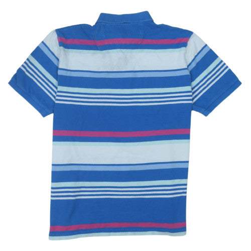 Chaps Men’s Blue Striped Cotton Polo Shirt XL Short Sleeve
