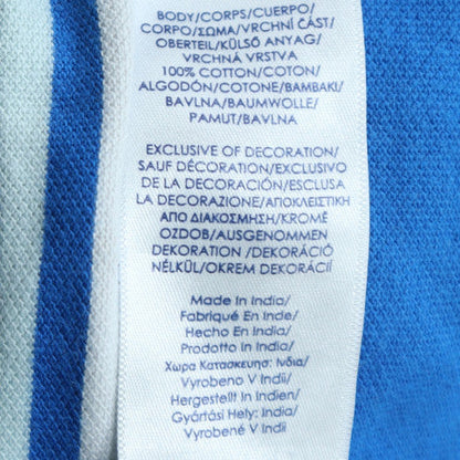 Chaps Men’s Blue Striped Cotton Polo Shirt XL Short Sleeve