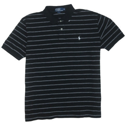 Polo Ralph Lauren Men's Black Striped Cotton Polo Shirt XL