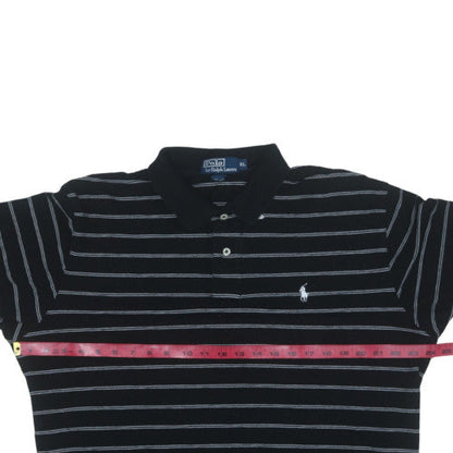 Polo Ralph Lauren Men's Black Striped Cotton Polo Shirt XL