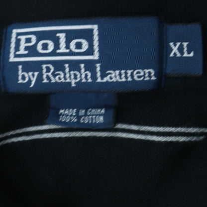 Polo Ralph Lauren Men's Black Striped Cotton Polo Shirt XL