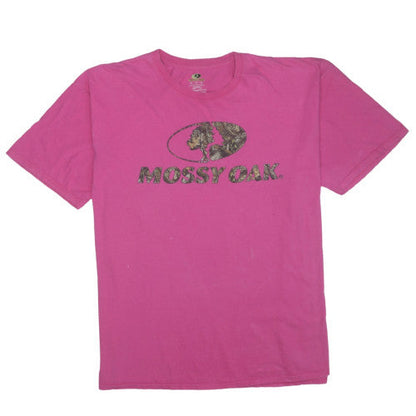 Mossy Oak Women's Pink Cotton Logo Short Sleeve T-Shirt Size L