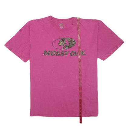 Mossy Oak Women's Pink Cotton Logo Short Sleeve T-Shirt Size L