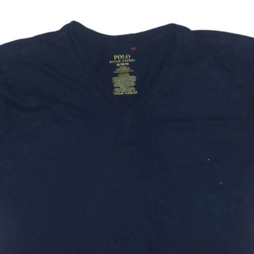 Polo Ralph Lauren Men's Blue V-Neck Slim Fit Cotton T-Shirt XL