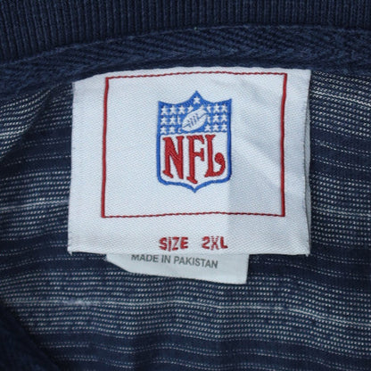 NFL Los Angeles Rams Men's Blue Striped Polo Shirt 2XL Cotton Blend