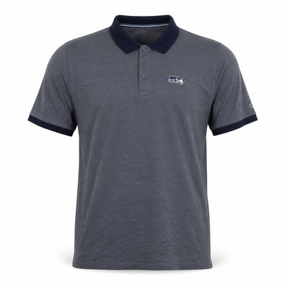 Reebok Men’s Grey Polo Shirt Size L Regular Fit American Football Logo