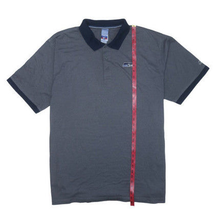 Reebok Men’s Grey Polo Shirt Size L Regular Fit American Football Logo