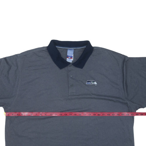 Reebok Men’s Grey Polo Shirt Size L Regular Fit American Football Logo