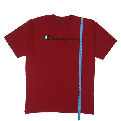 Champion Men's Red 2XL Crew Neck Cotton Graphic T-Shirt