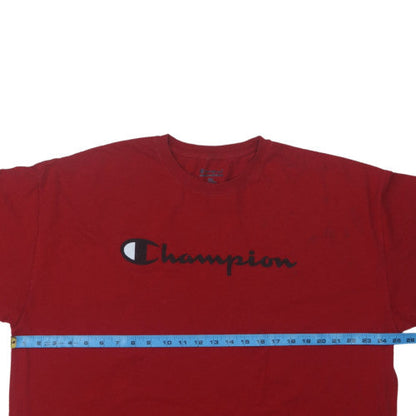 Champion Men's Red 2XL Crew Neck Cotton Graphic T-Shirt