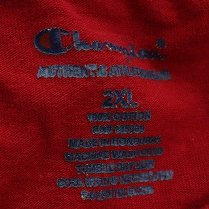 Champion Men's Red 2XL Crew Neck Cotton Graphic T-Shirt