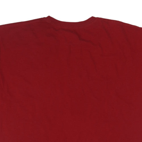 Champion Men's Red 2XL Crew Neck Cotton Graphic T-Shirt